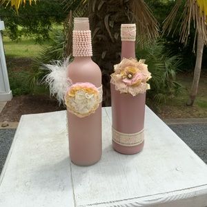 Decorative Vintage Blush Wine Bottles